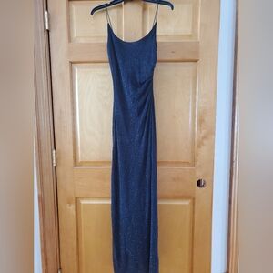 City Triangles Black Glitter Maxi Slip Dress